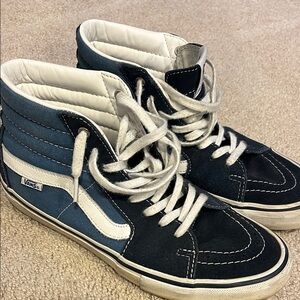 Vans High-Top Sneakers in Navy and White